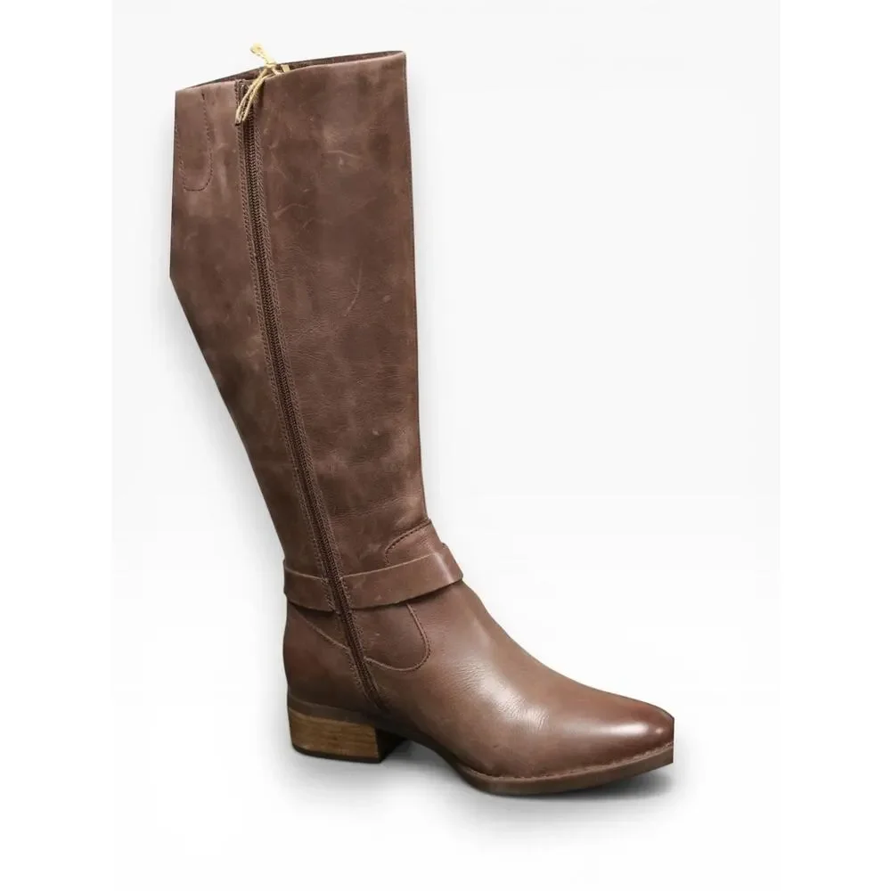 BORN WOMEN'S SADDLER WIDE SHAFT CHOCOLATE 10 M